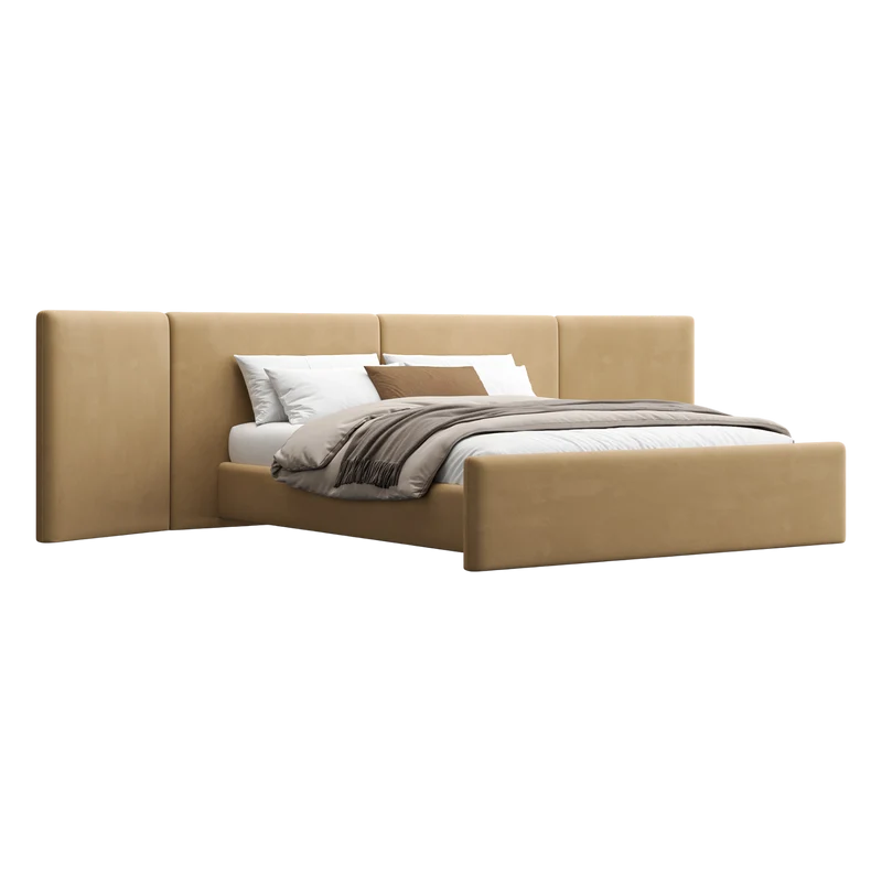 Apogee Bed Camel Velvet