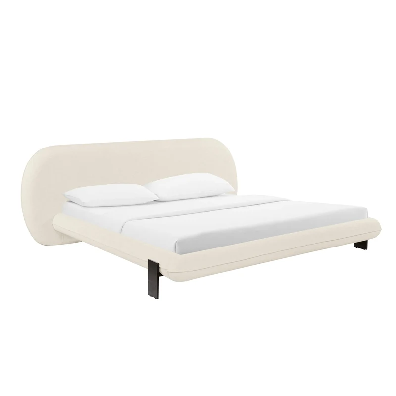 Stellar Off White Fabric King Bed