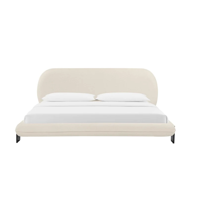Stellar Off White Fabric King Bed