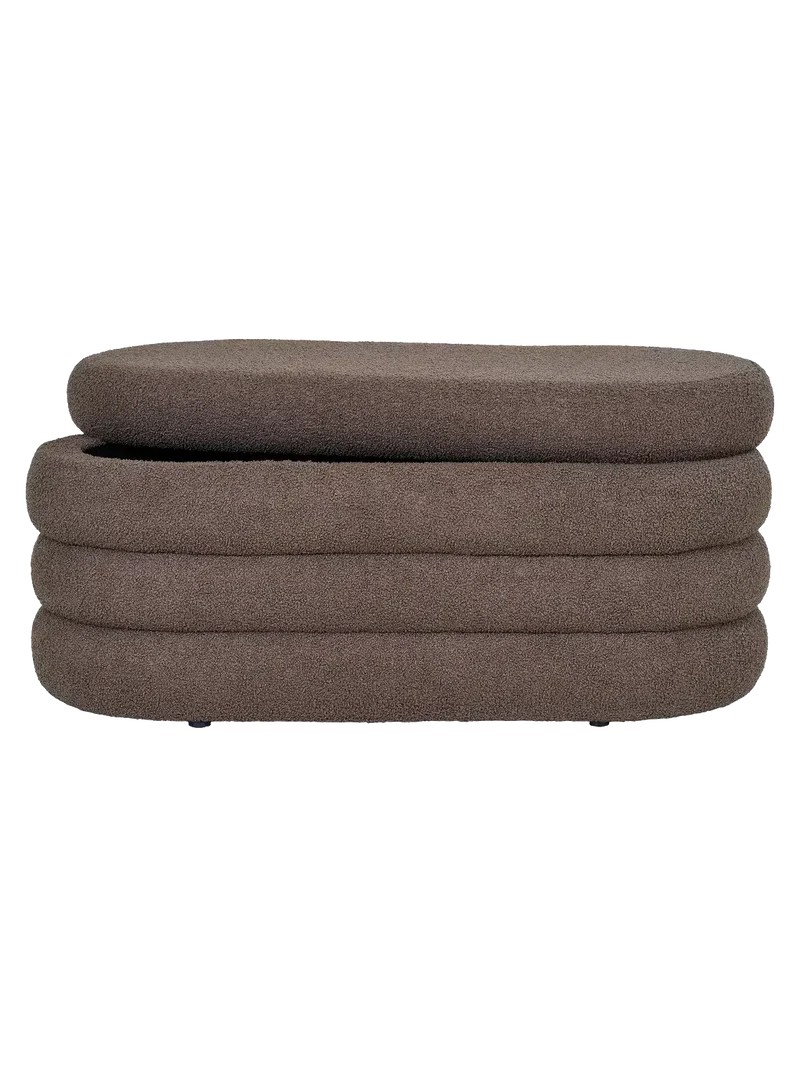 Dartford Sitzbank mit Stauraum, Bouclé, braun