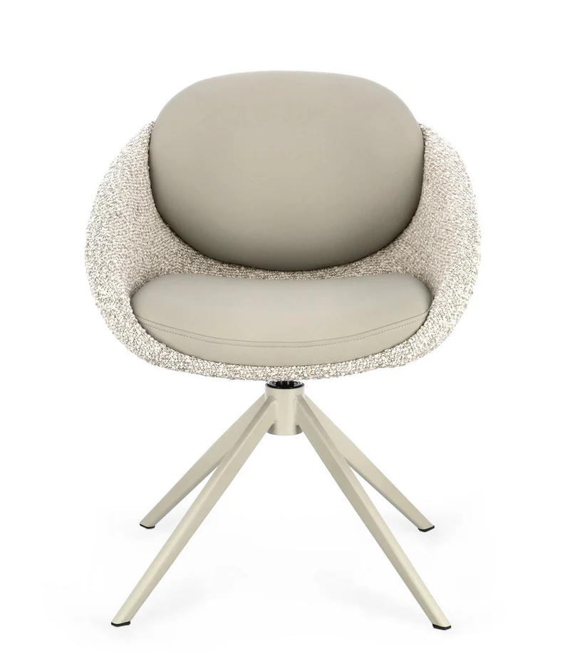 Drehstuhl Averik Beige | Creme, Bouclé-Optik, drehbar