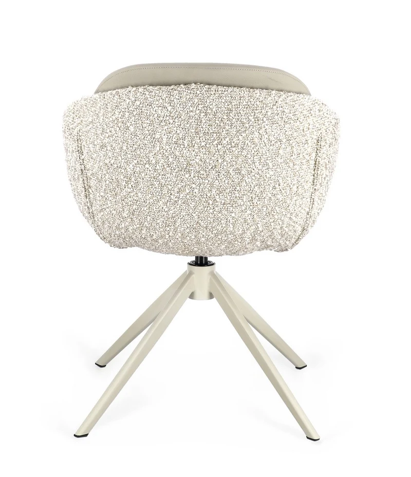 Drehstuhl Averik Beige | Creme, Bouclé-Optik, drehbar