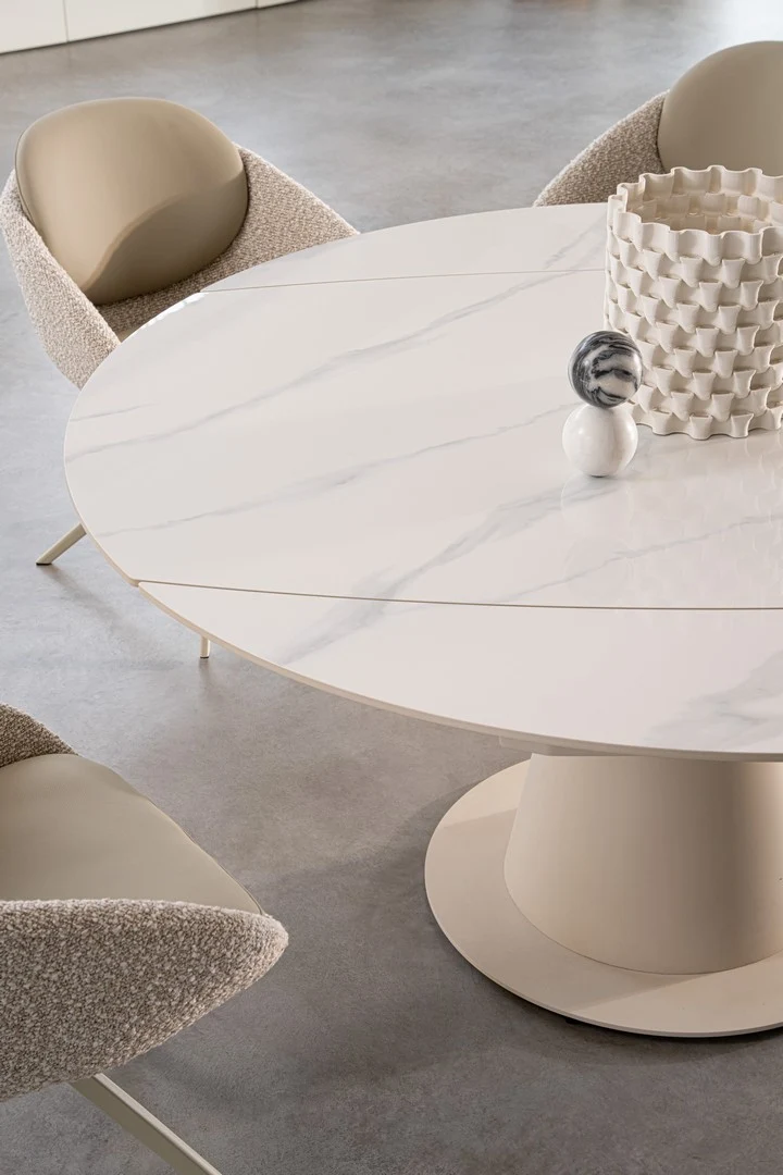 Drehstuhl Averik Beige | Creme, Bouclé-Optik, drehbar
