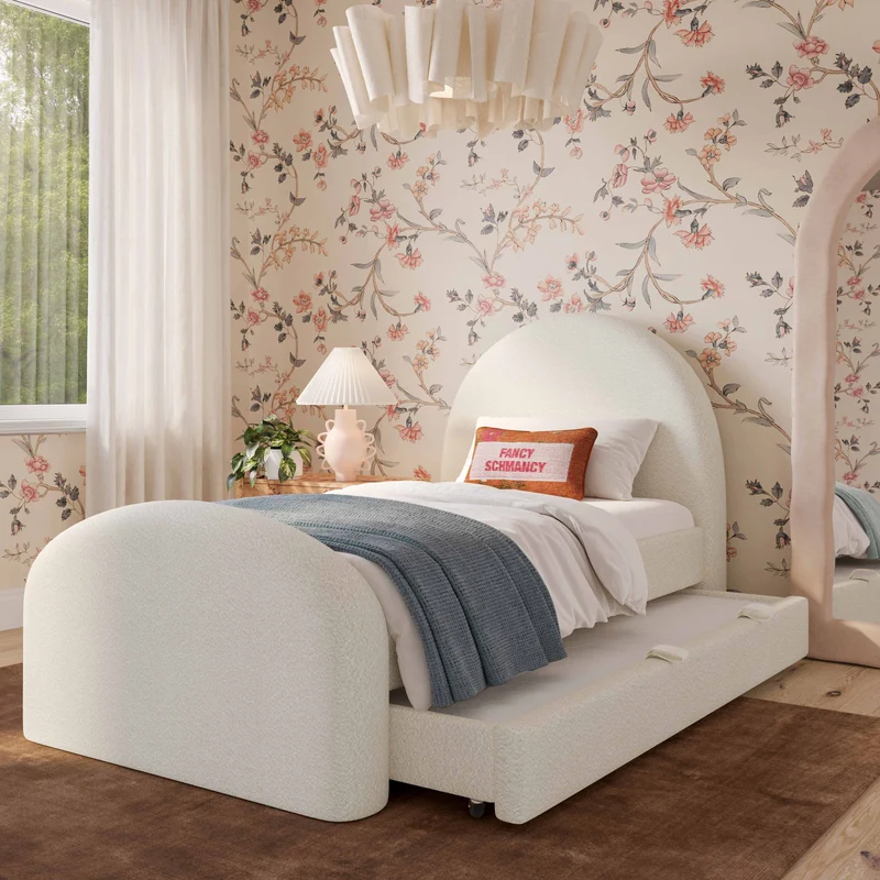 Valeria Cream Boucle Twin Bed