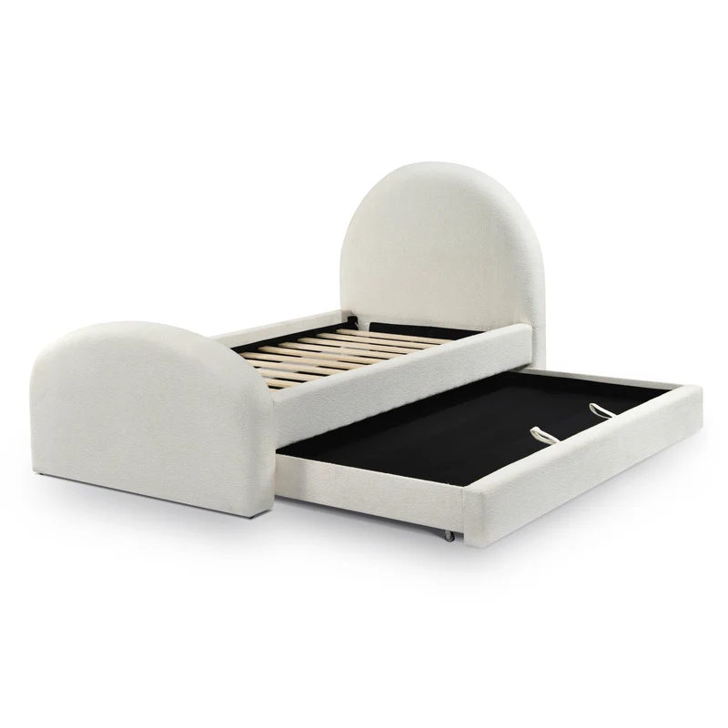 Valeria Cream Boucle Twin Bed