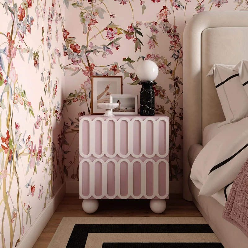 Valeria Pink Nightstand