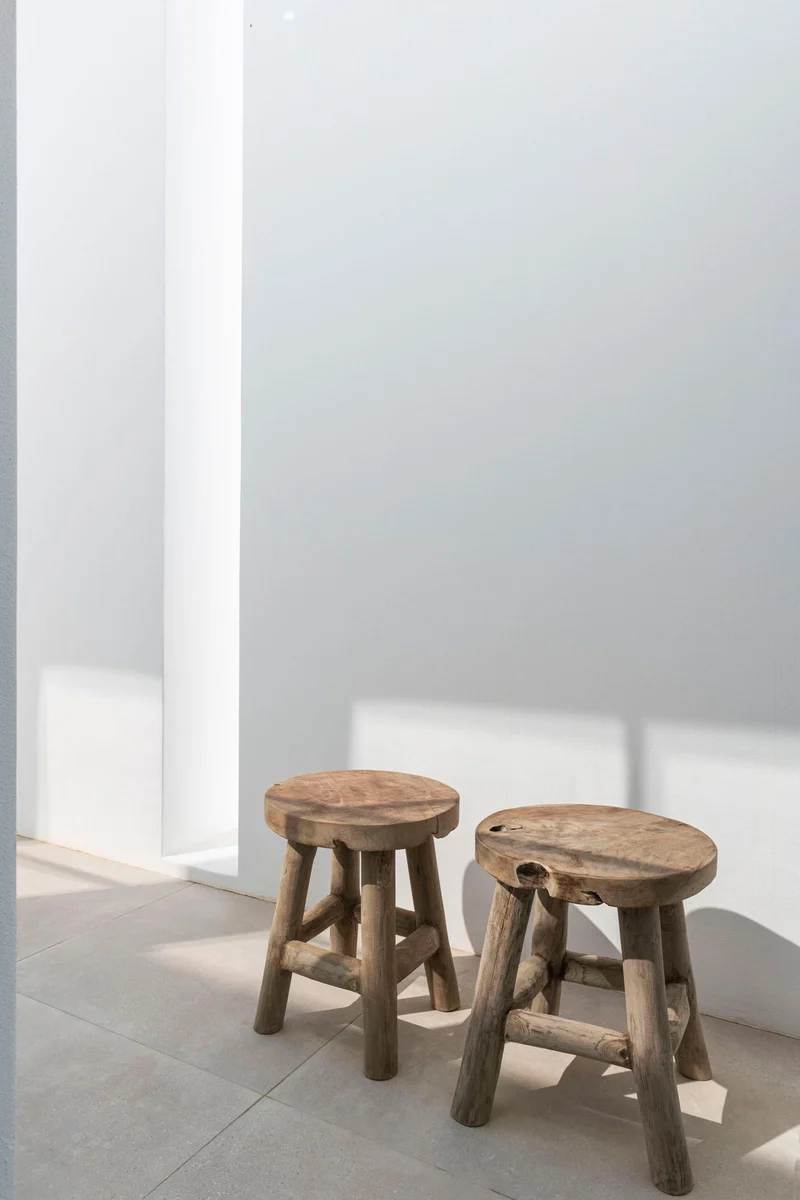 Hocker Alexander Teakwurzel Natural Grey