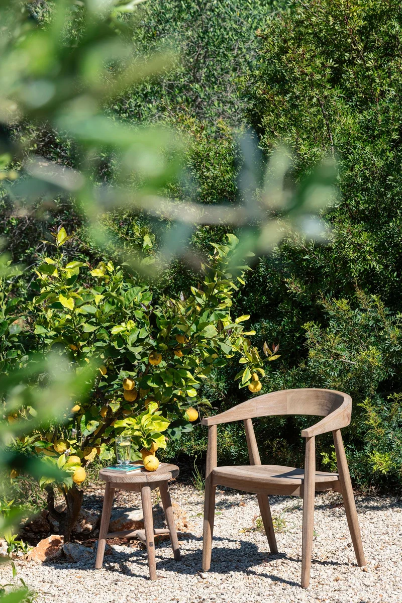 Hocker Asti Teak Natural Grey