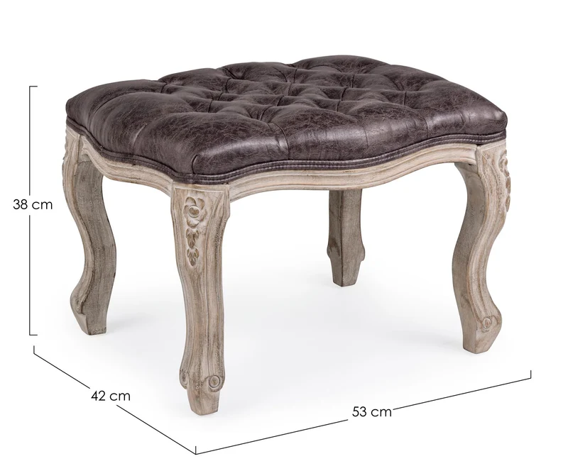Hocker Fußbank Diva Braun