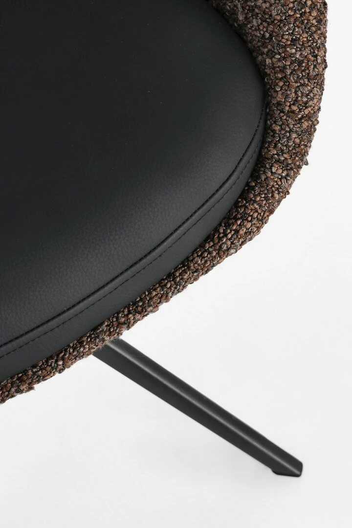 Drehstuhl Averik Kaffeebraun | Dunkelbraun, Bouclé-Optik, drehbar