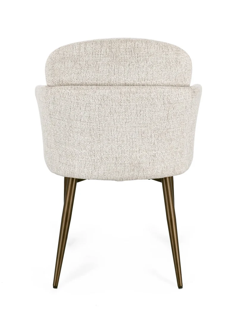 Stuhl Ercilla Hellbeige | Creme, Armlehnen, Kupferoptik