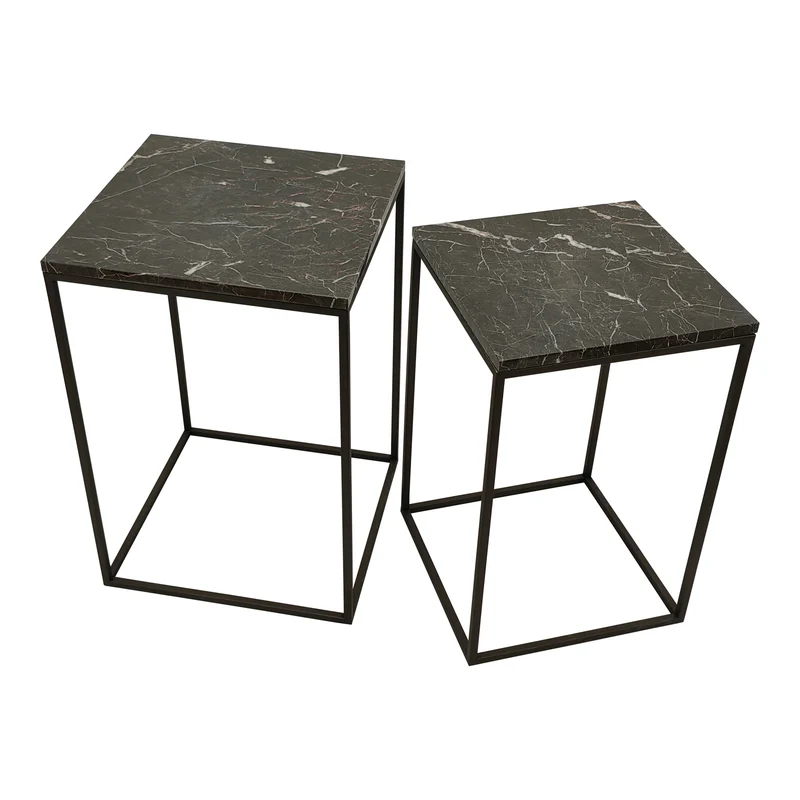 Beistelltisch Volos 2-Set Brown Marmor