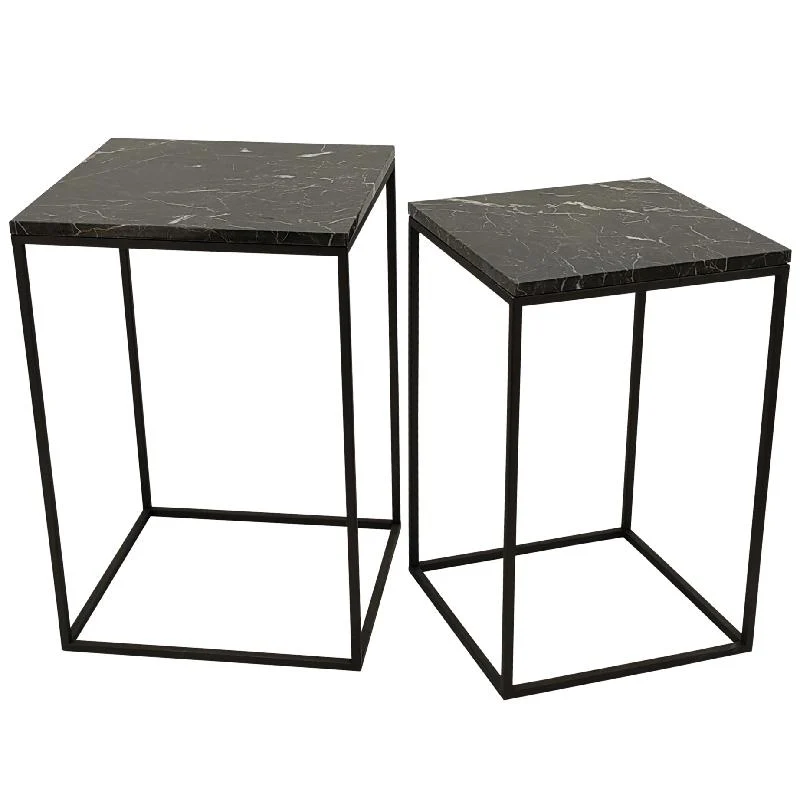 Beistelltisch Volos 2-Set Brown Marmor