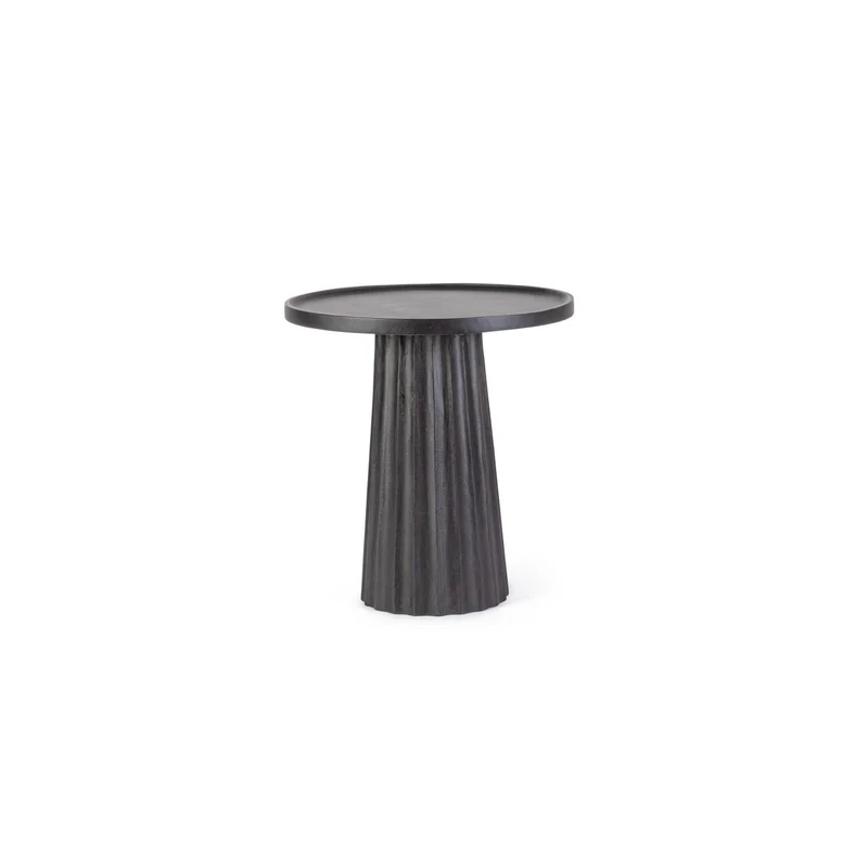 Beistelltisch Orissa Schwarz | Mangoholz, Ø 46 cm