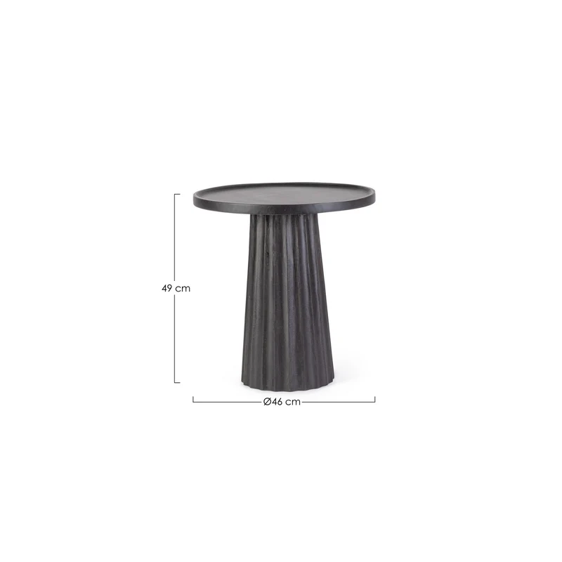 Beistelltisch Orissa Schwarz | Mangoholz, Ø 46 cm