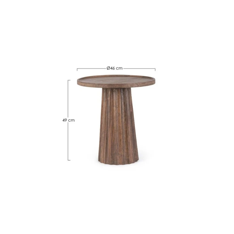 Beistelltisch Orissa Natur | Mangoholz, Ø 46 cm