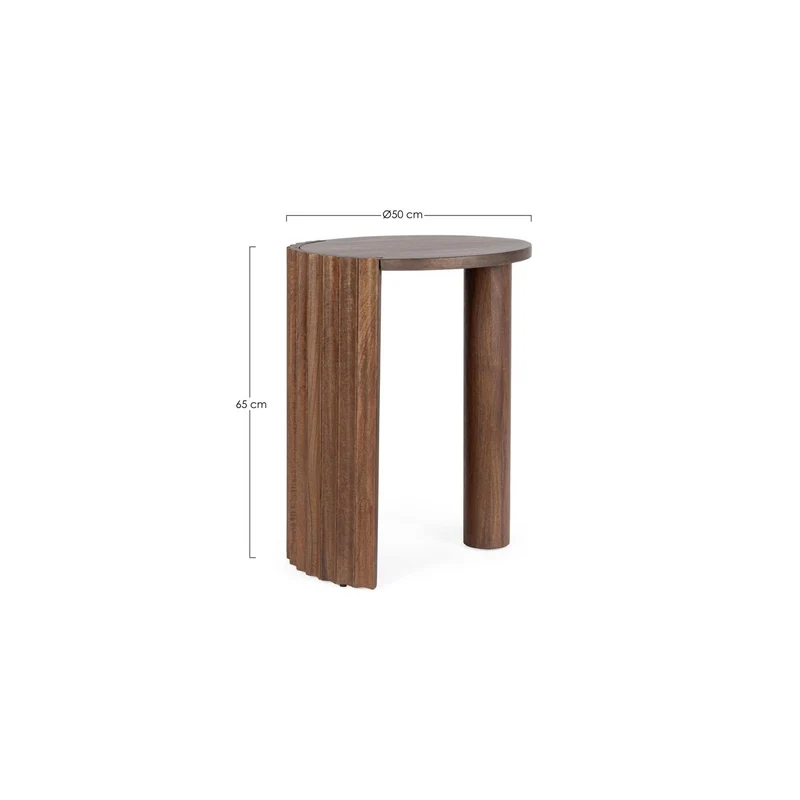 Beistelltisch Orissa Natur | Mangoholz, Ø 50 cm