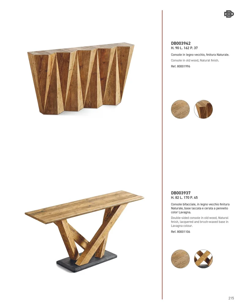 Konsolentisch Two-sided aus Holz