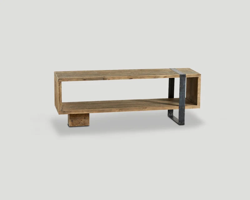 Konsolentisch im Industrial Vintage Design aus Altholz von Dialma Brown