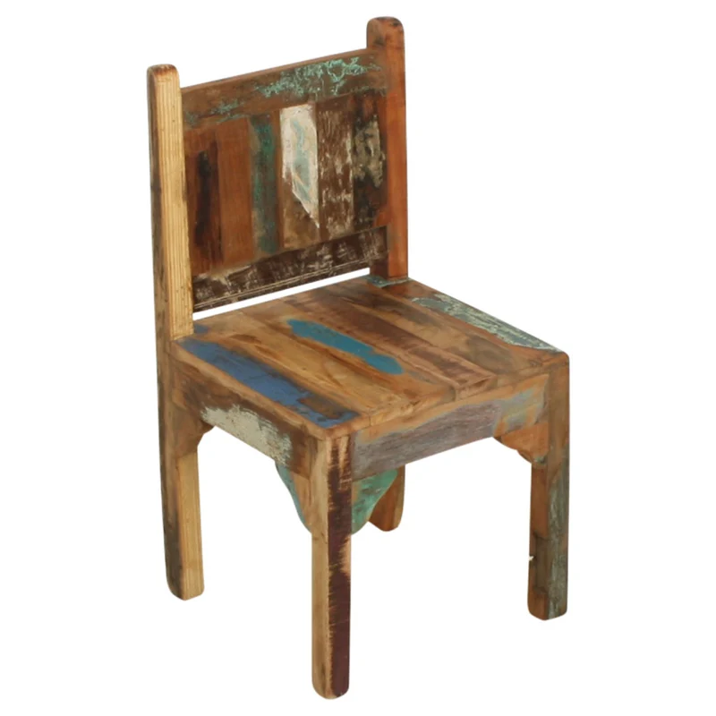 Kinderstuhl im Vintage Shabby-Chic aus Altholz, 2er-Set