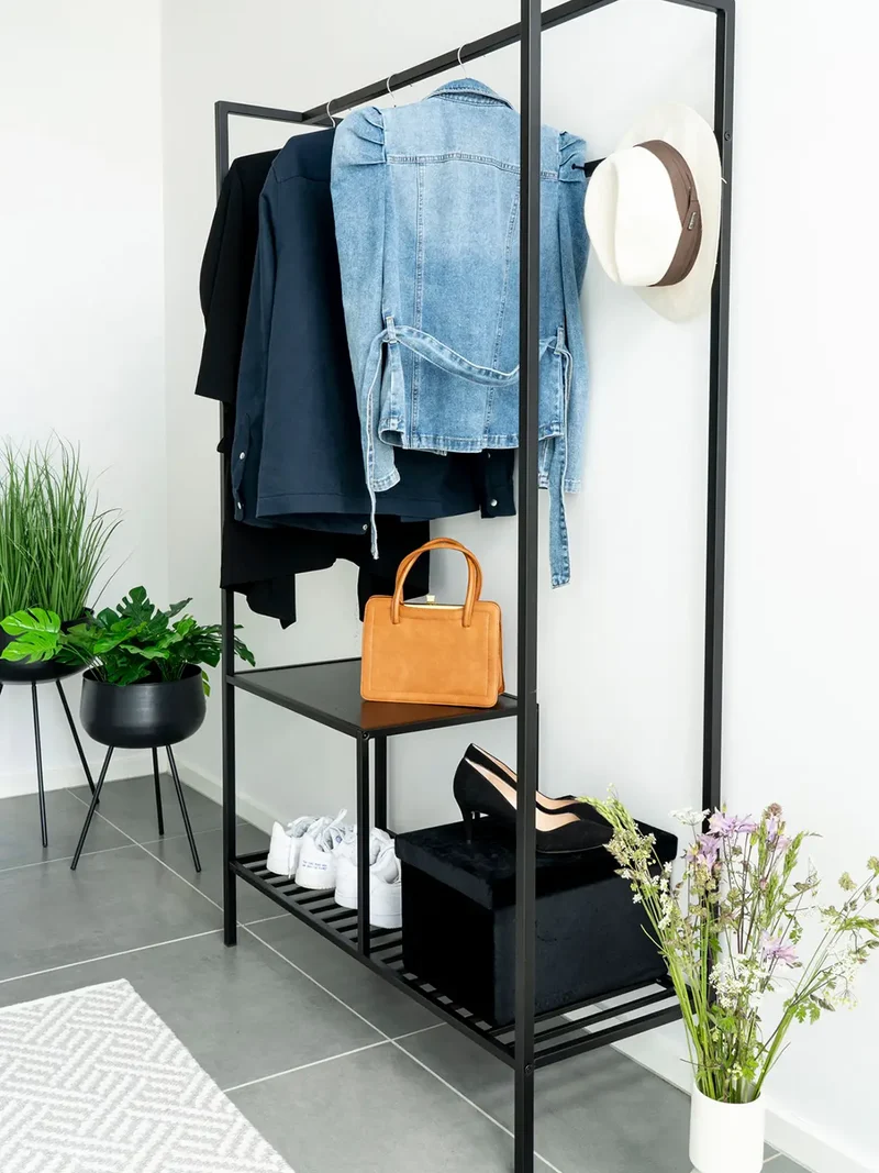 Vita Kleiderschrank Stahl, schwarz