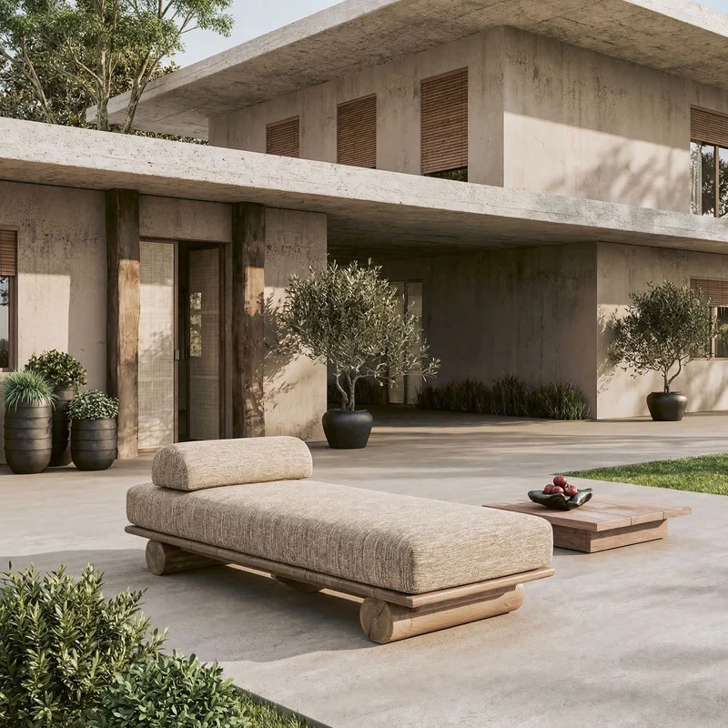 Sonnenliege Edge Teak Natural Grey