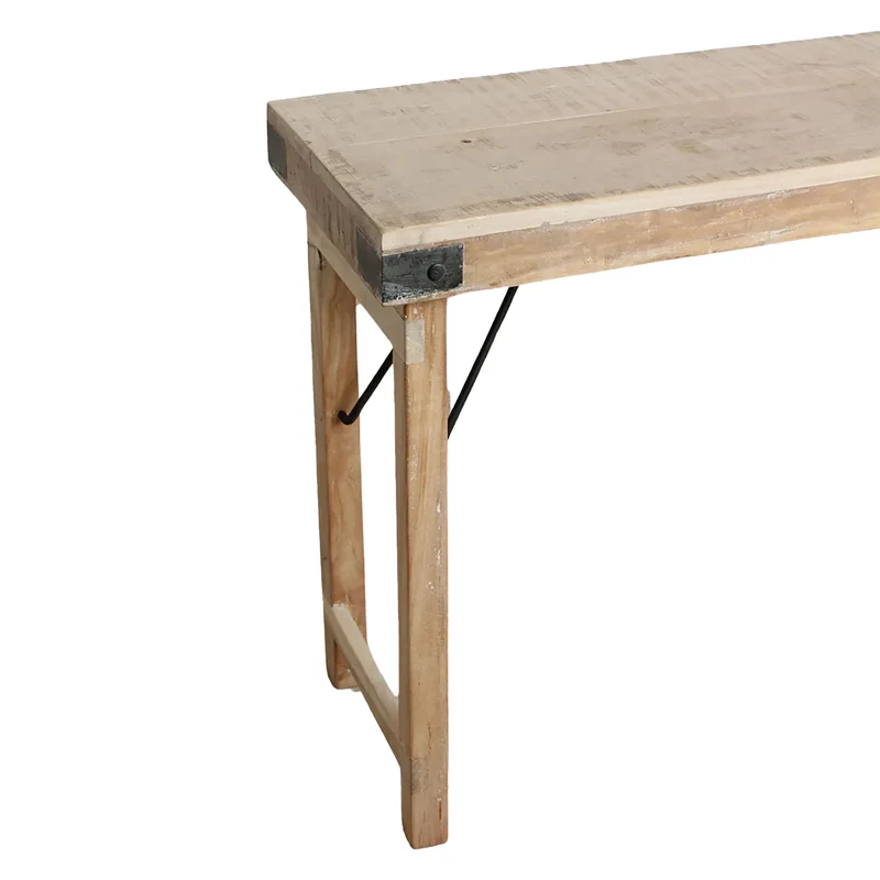 Konsolentisch aus recyceltem Altholz mit Limewash-Finish - klappbar