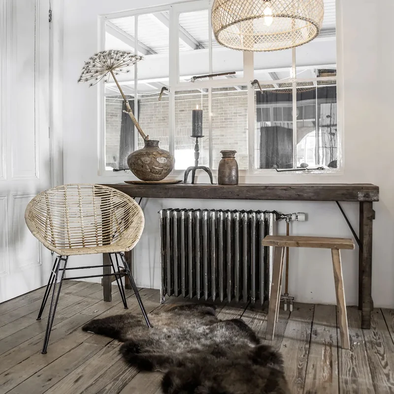 Konsolen-Tisch Vintage Living Shabby-Chic Braun