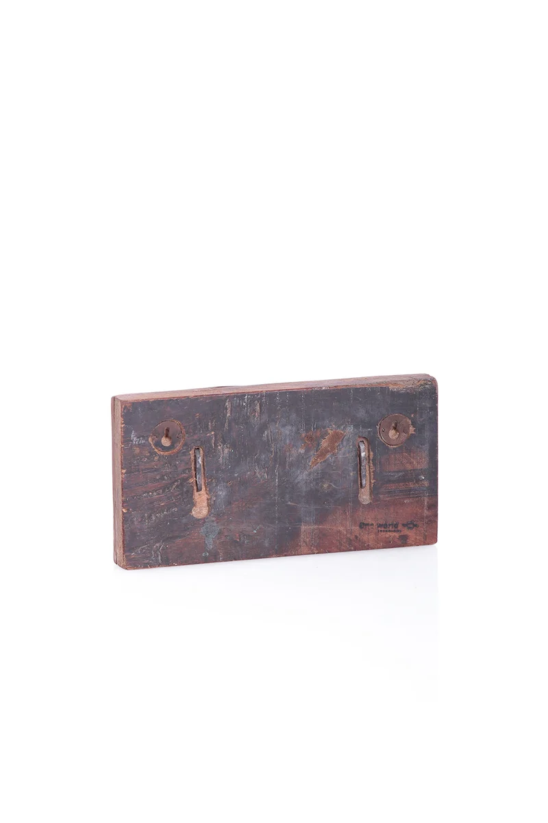 Vintage Wandgarderobe Altholz 2 Haken Handmade