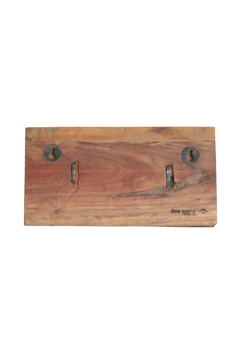 Vintage Wandgarderobe Altholz 2 Haken Handmade
