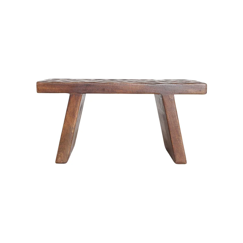 Rustikaler Mangoholz-Blumentisch/Hocker