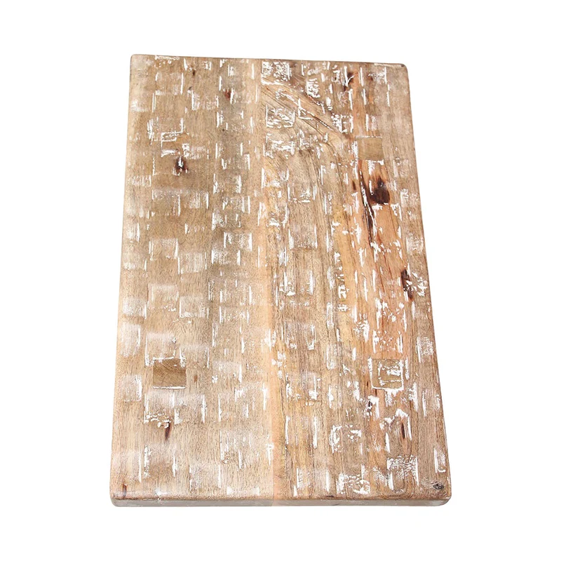 Rustikaler Mangoholz-Blumentisch/Hocker
