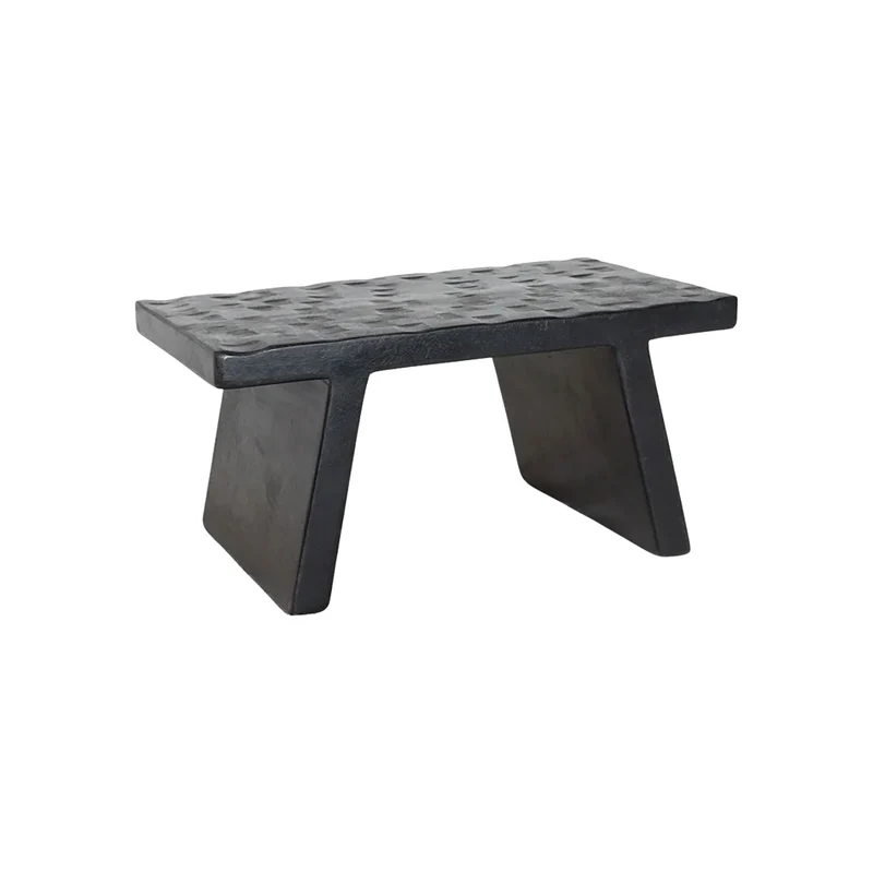Rustikaler Mangoholz-Blumentisch/Hocker