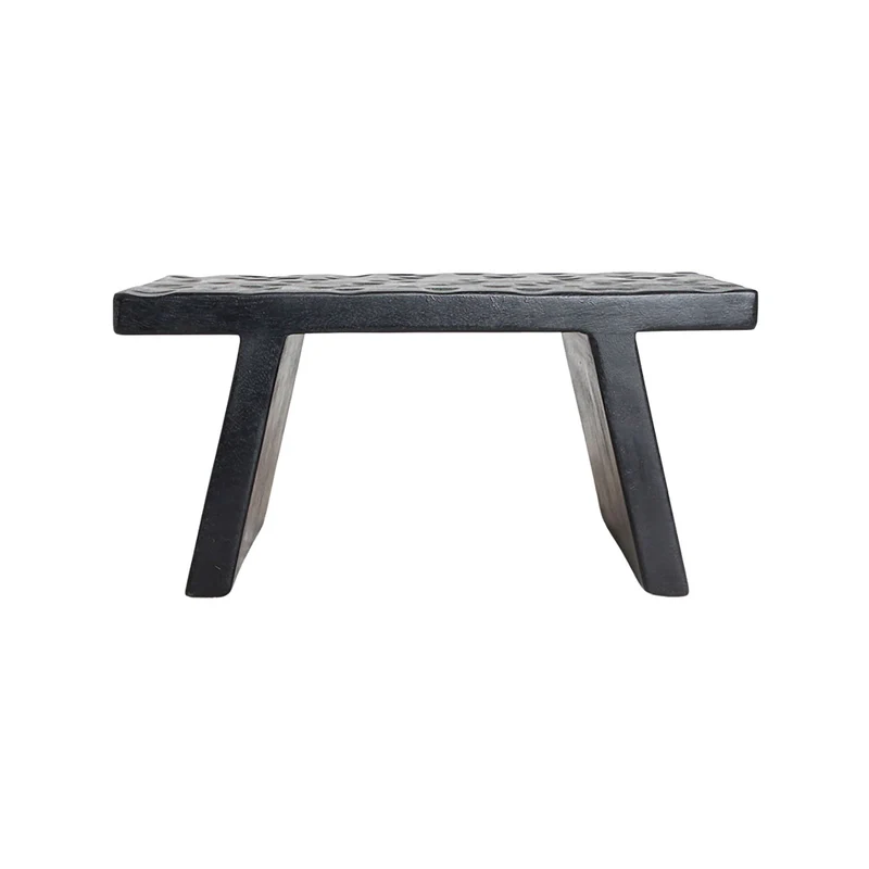 Rustikaler Mangoholz-Blumentisch/Hocker