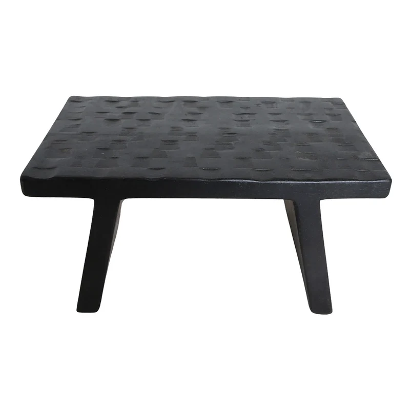 Rustikaler Mangoholz-Blumentisch/Hocker