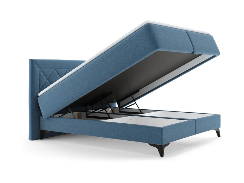 Zalea Upholstered Bed 160×200 – Neve 74 | Built-in Pocket Mattress & 4cm Premium Topper Included