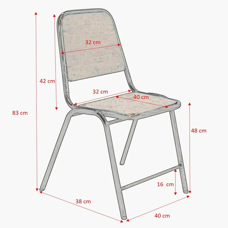 Stuhl aus Akazienholz und Eisen, Slim - Fabrik-Style