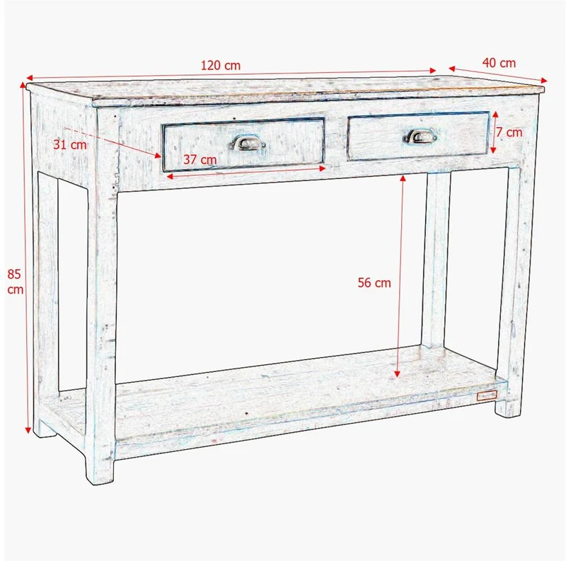 Konsolentisch mit 2 Schubladen