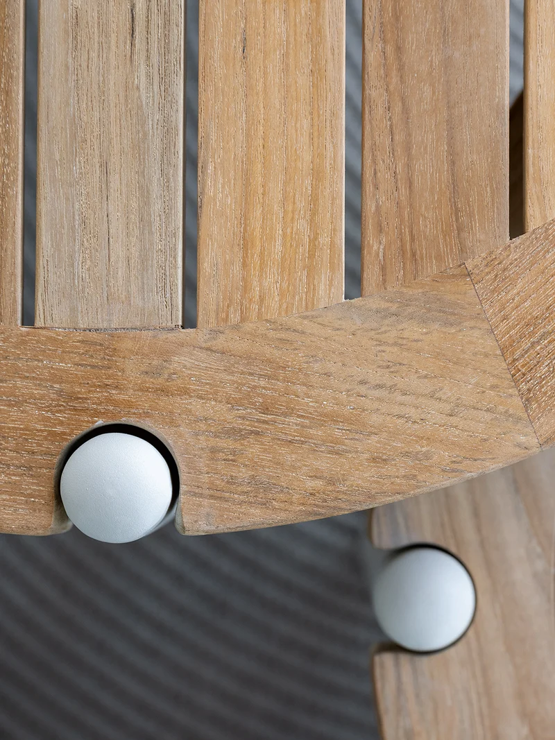Beistelltisch Taro ø 65x35 cm Aluminium greige Teak