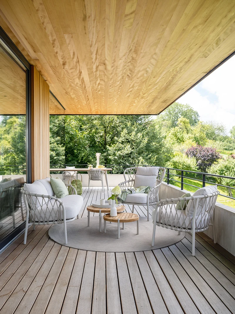 Beistelltisch Taro ø 65x35 cm Aluminium greige Teak