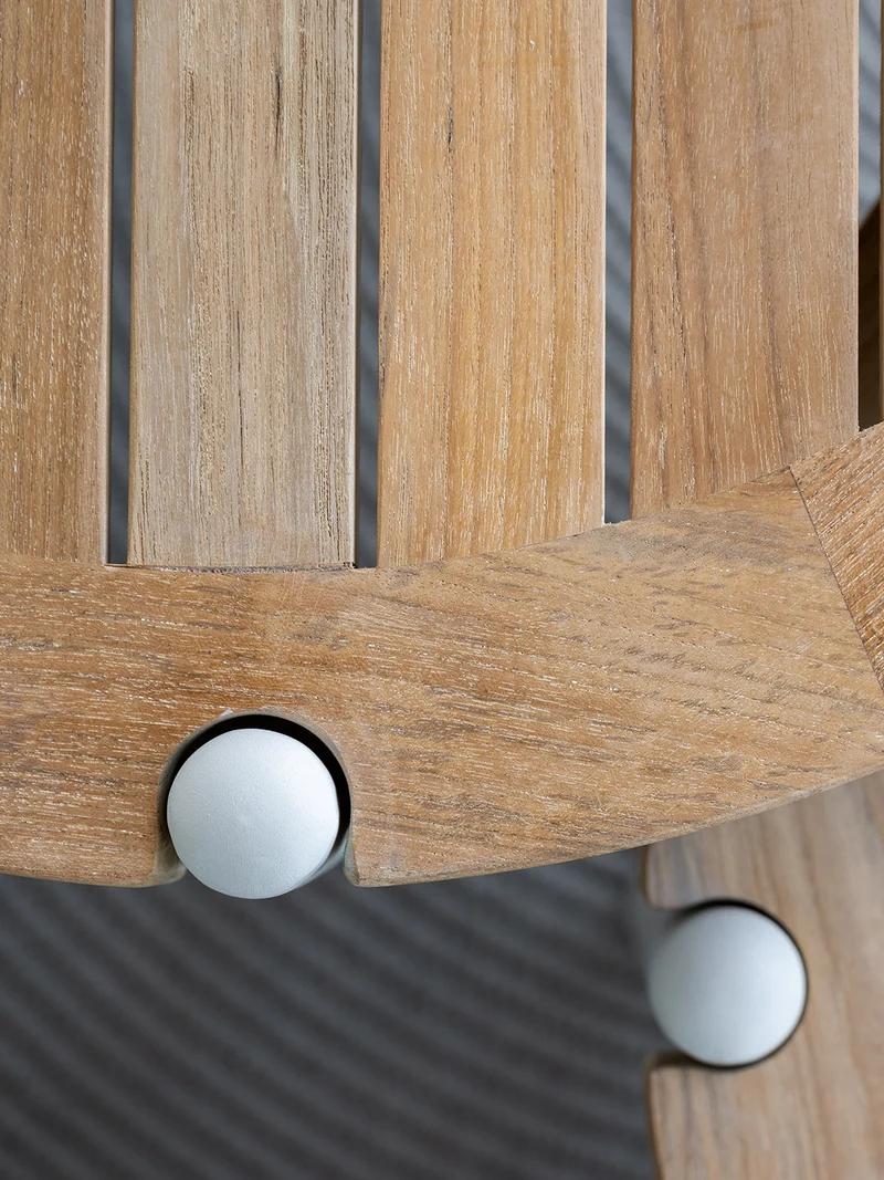 Beistelltisch Taro ø 55x28 cm Aluminium greige Teak
