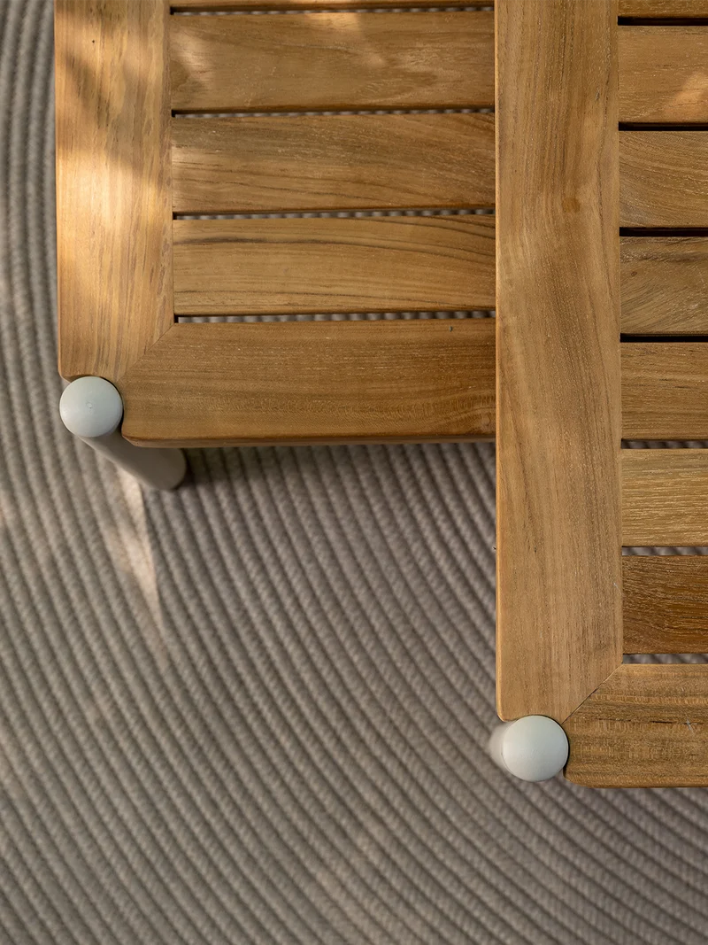 Beistelltisch Taro 50x50x28 cm Aluminium greige Teak
