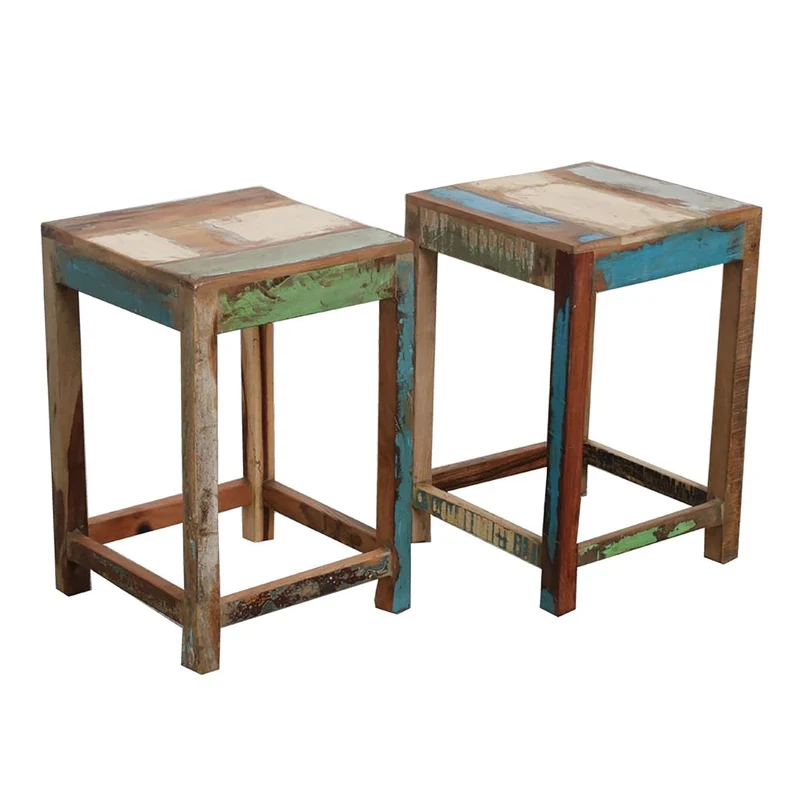 Vintage Charme Scrapwood-Hocker