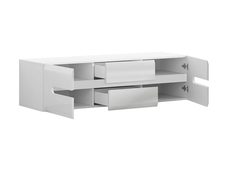 Azteca Trio TV Cabinet 150 cm – White / White Gloss