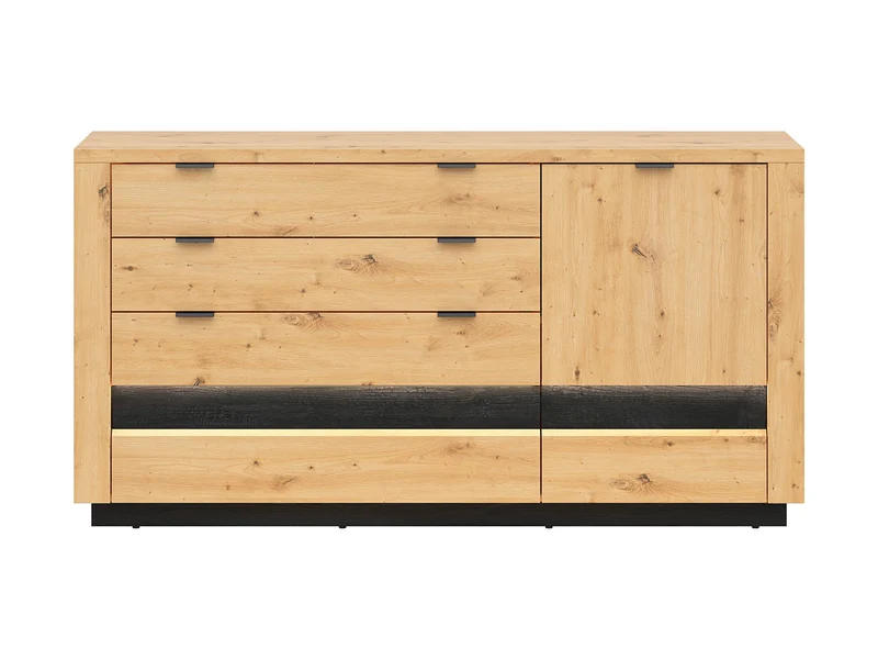 Ostia Chest of Drawers – Artisan Oak / Black Sparkle