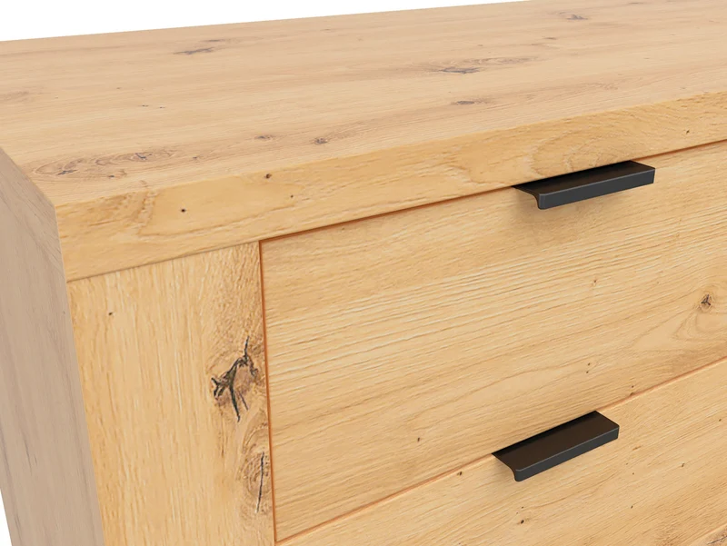 Ostia Chest of Drawers – Artisan Oak / Black Sparkle