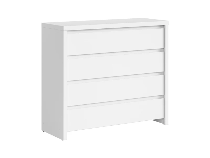 Kaspian Chest of Drawers 4 Drawers – White / White Matt
