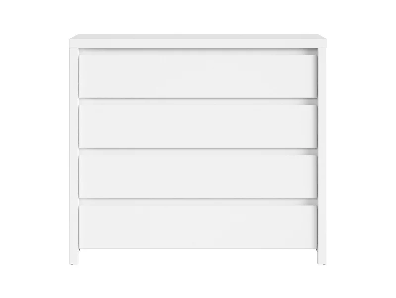 Kaspian Chest of Drawers 4 Drawers – White / White Matt