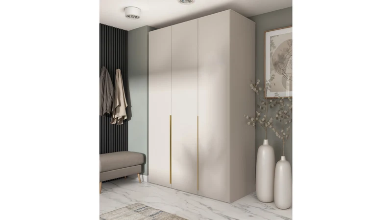 Flex Modular Wardrobe 150 cm – Uni Cashmere / Brushed Gold Handles