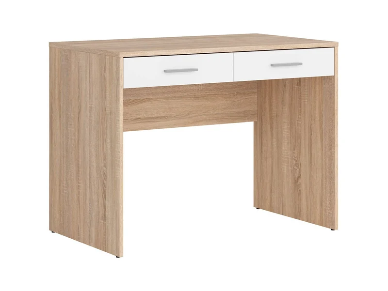 Nepo Plus Desk with 2 Drawers – Sonoma Oak / White
